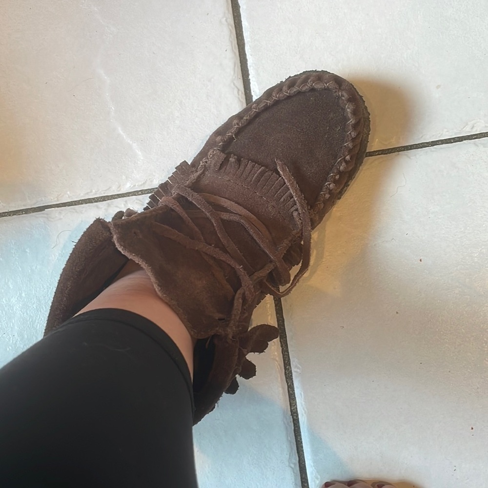 Chocolate Colour Harvester Style Moccasins Made in Canada